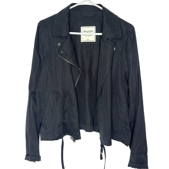 Abercrombie & Fitch Gray Drape Moto Cargo Utility Jacket - Picture 1 of 9